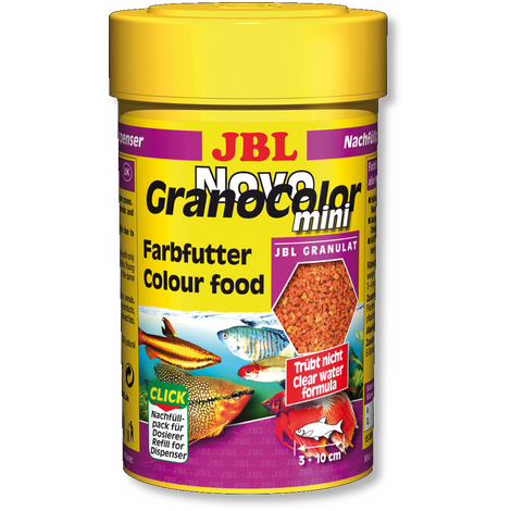 JBL Основной корм NovoGranoColor mini для яркого окраса небольших аквариумных рыб, гранулы, 100 мл/43 г