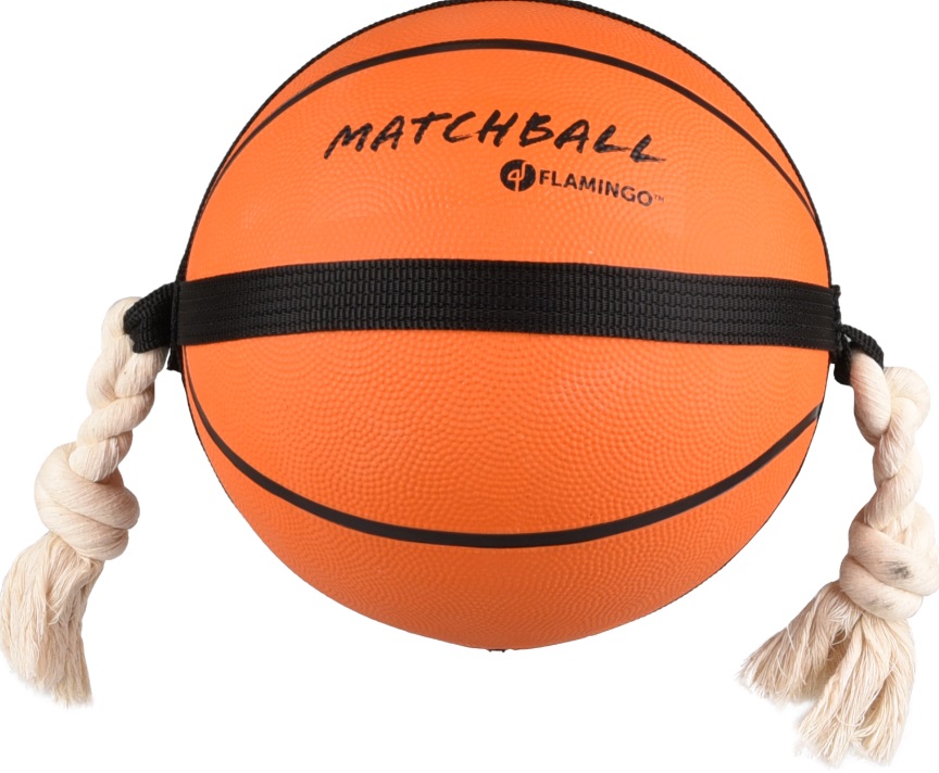 Фламинго Игрушка для собак Баскетбольный мяч с верёвкой, диаметр 23 см, общий размер 53 см, Flamingo