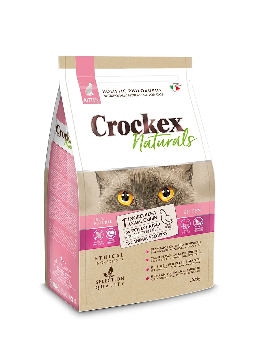 Крокекс Корм Kitten для котят, Курица/Рис, в ассортименте, Crockex Naturals