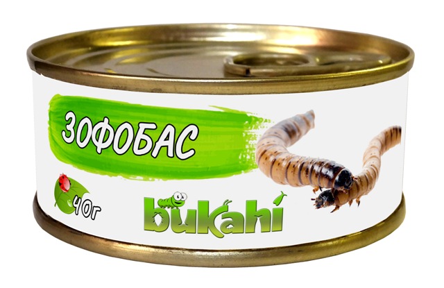 Букахи Консервы Личинки зофобоса для насекомоядных, 40 г, Bukahi