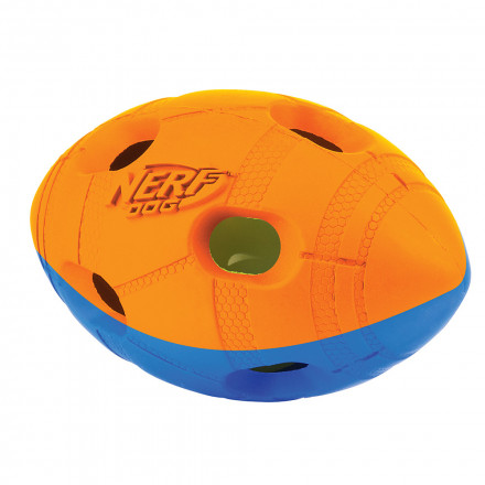 Нёрф Игрушка Мяч гандбольный двухцветный светящийся для собак, 13 см, в ассортименте, Nerf
