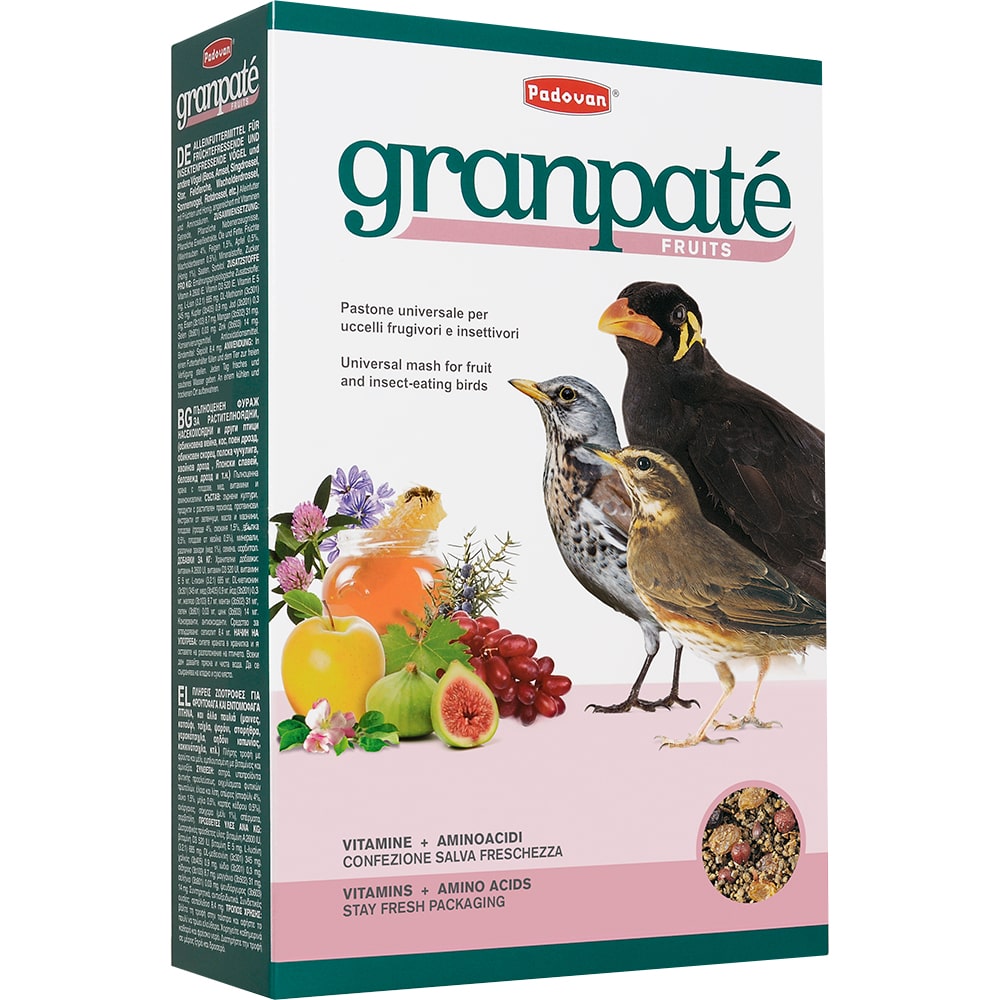 Падован Granpatee fruits Корм комплексный фруктовый для насекомоядных птиц, 1 кг, Padovan