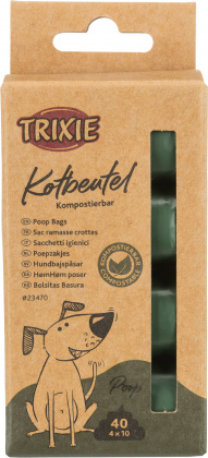 Трикси Пакеты биоразлагаемые для уборки за собаками, 4*10 шт, коричневый, Trixie