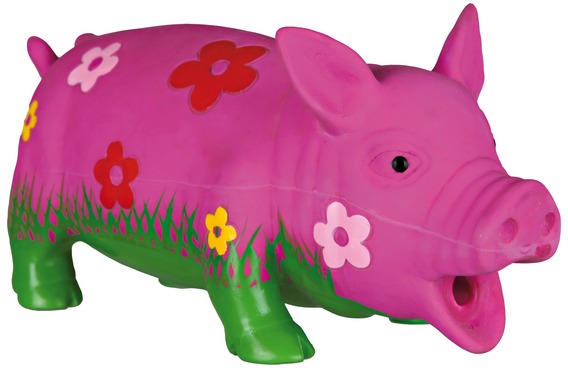 Трикси Игрушка Свинья в цветочек для собак, 20 см, латекс, Trixie