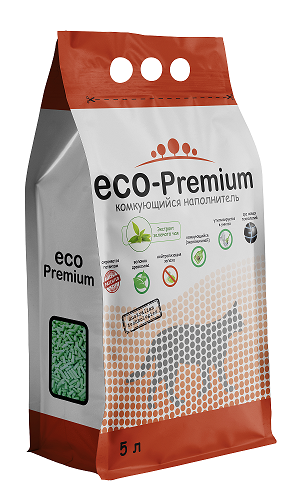 ЭКО-Премиум Наполнитель древесный комкующийся Зеленый чай для кошек, в ассортименте, ECO-Premium