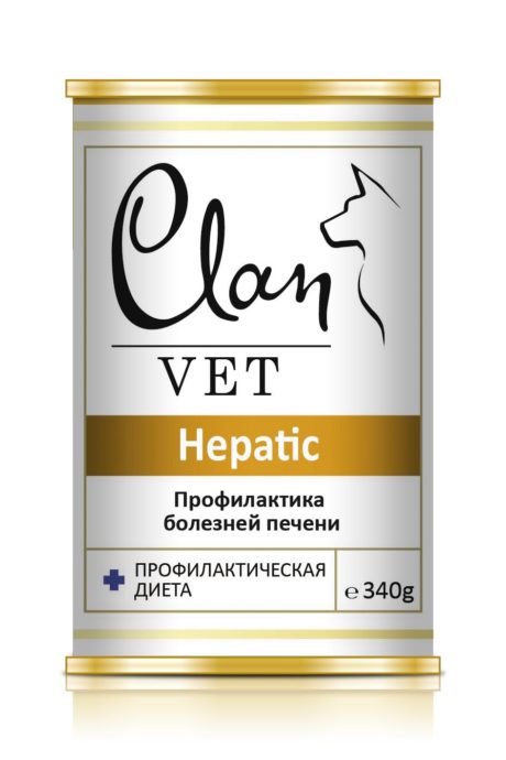 Клан Консервы Ver Hepatic для собак, профилактика болезней печени, 12*340 г, Clan