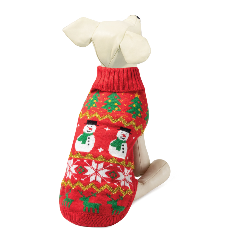Триол Свитер новогодний Снеговик для собак, серия NEW YEAR, красный, в ассортименте, Triol
