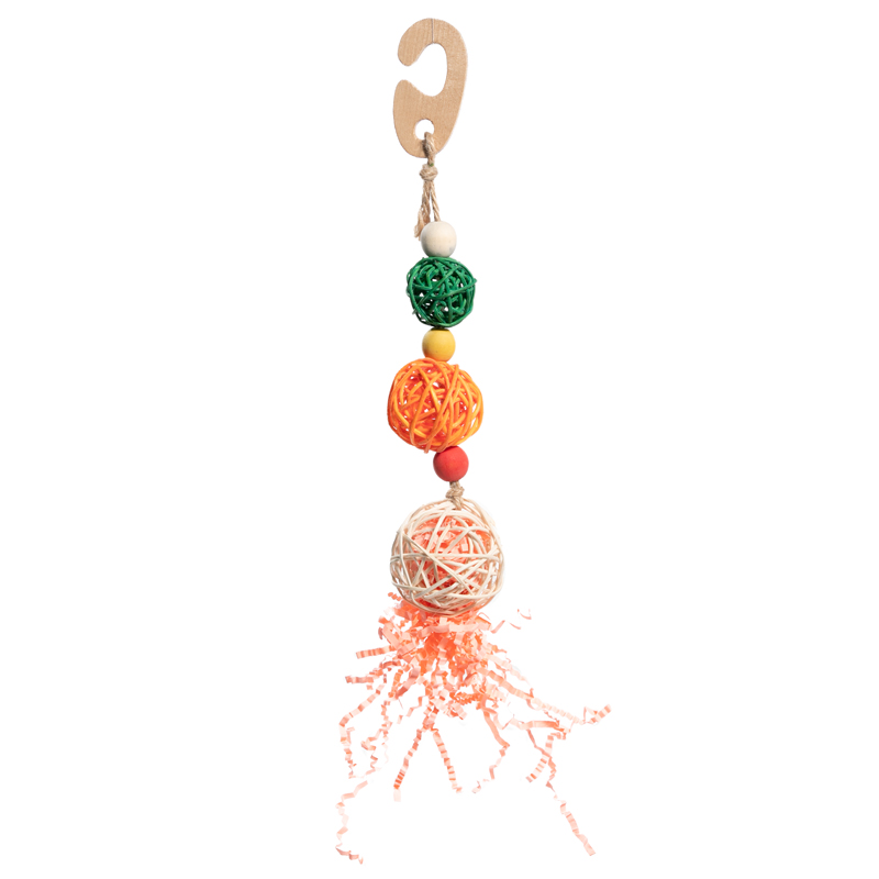 Триол Игрушка-подвеска для птиц Разноцветные шарики, 21,5/27*4,5 см, Triol