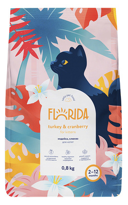 Флорида Корм Kitten для котят, Индейка/Клюква, в ассортименте, Florida