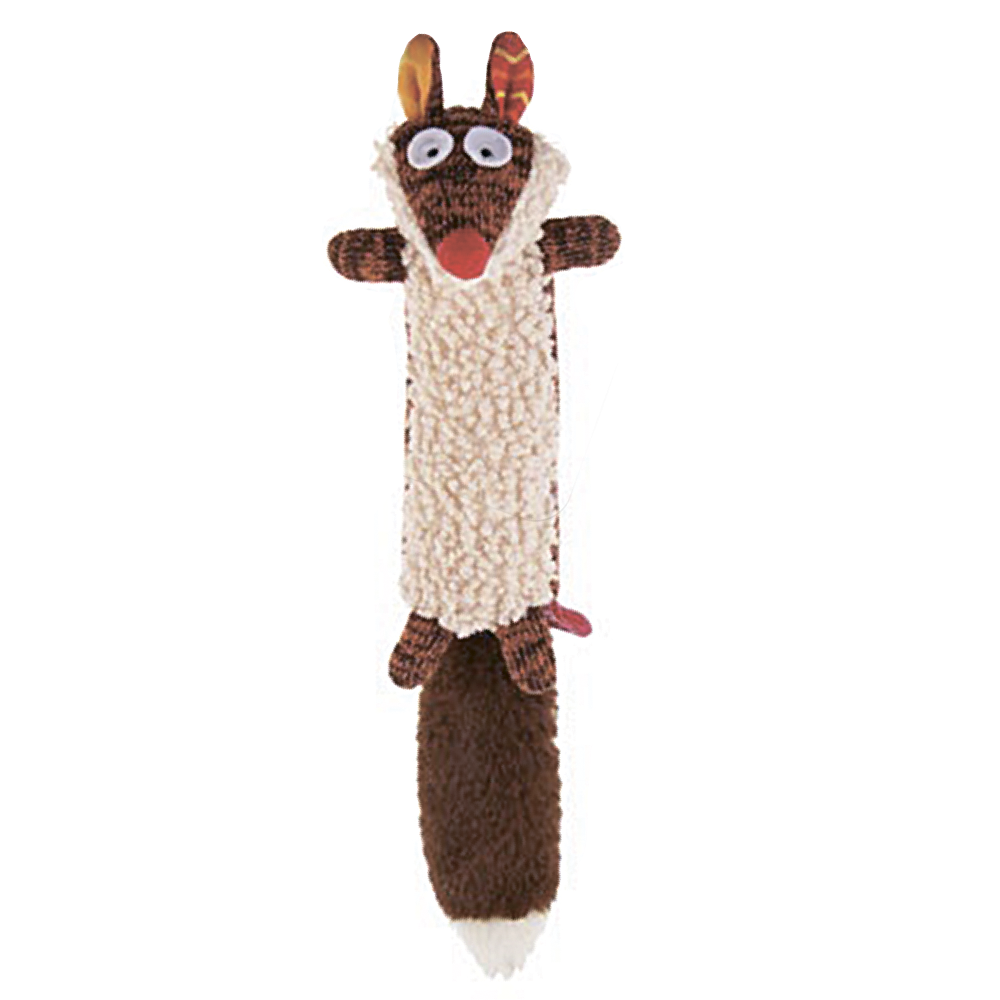 Гигви Игрушка для собак Белка с пищалкой, 21 см, текстиль, бежевый/коричневый, GiGwi