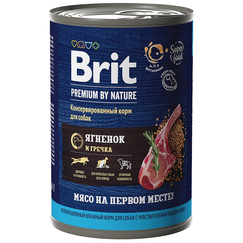 Консервы Брит Premium by Nature для собак с чувствительным пищеварением, 9*410г, в ассортименте, Brit 