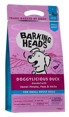 Баркинг Хедс Корм беззерновой для собак малых пород Восхитительная утка (DOGGYLICIOUS DUCK) Утка/Батат, в ассортименте, Barking Heads