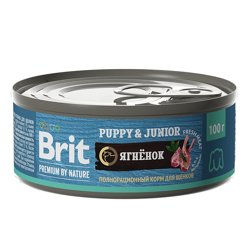 Консервы Брит Premium by Nature для щенков, 12*100г, в ассортименте, Brit 