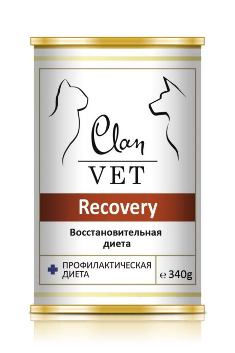Клан Консервы Vet Recovery для кошек, собак, восстановительная диета, 12*340 г, Clan