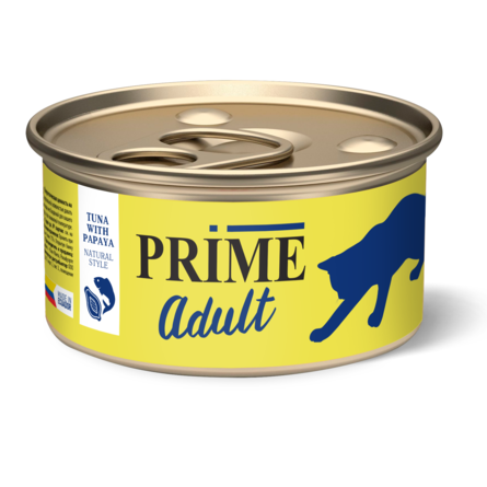Прайм Консервы Adult для кошек, кусочки в собственном соку, 6*85 г, в ассортименте, Prime