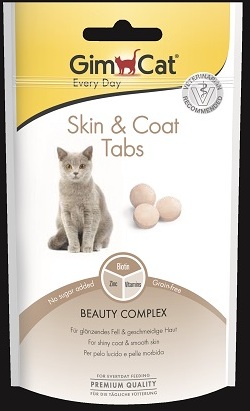 Джимкэт Витаминизированное лакомство Skin end Coat Tabs для кошек 40 г, GimCat