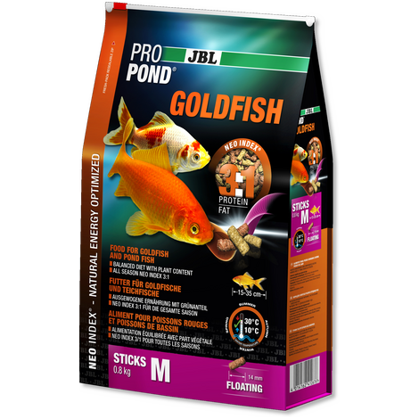 JBL Основной корм ProPond Goldfish M для золотых рыбок 15-35 см, палочки 14 мм, в ассортименте