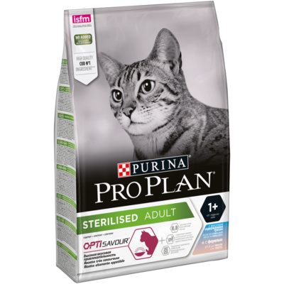 Корм Пурина Про План Sterilised Adult OptiSavuor для кастрированных котов и стерилизованных кошек Треска/Форель в ассортименте, Purina Pro Plan