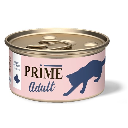 Прайм Консервы Adult для кошек, кусочки в соусе, 24*75 г, в ассортименте, Prime