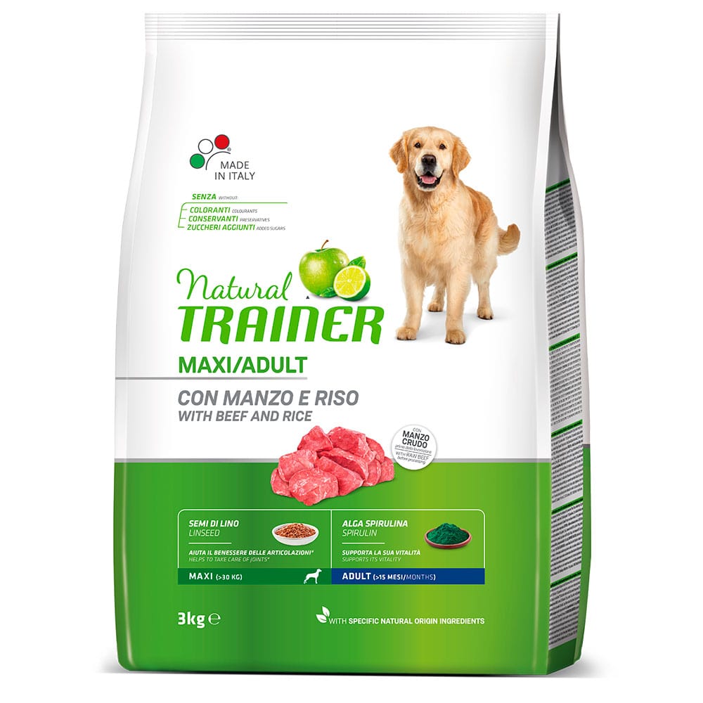 Трейнер Корм Natural Maxi Adult для собак крупных пород Говядина/Рис, в ассортименте, Trainer
