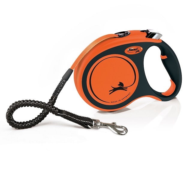 Флекси Рулетка NEW Xtreme для собак до 65 кг, лента 5 м, оранжевый/черный, Flexi