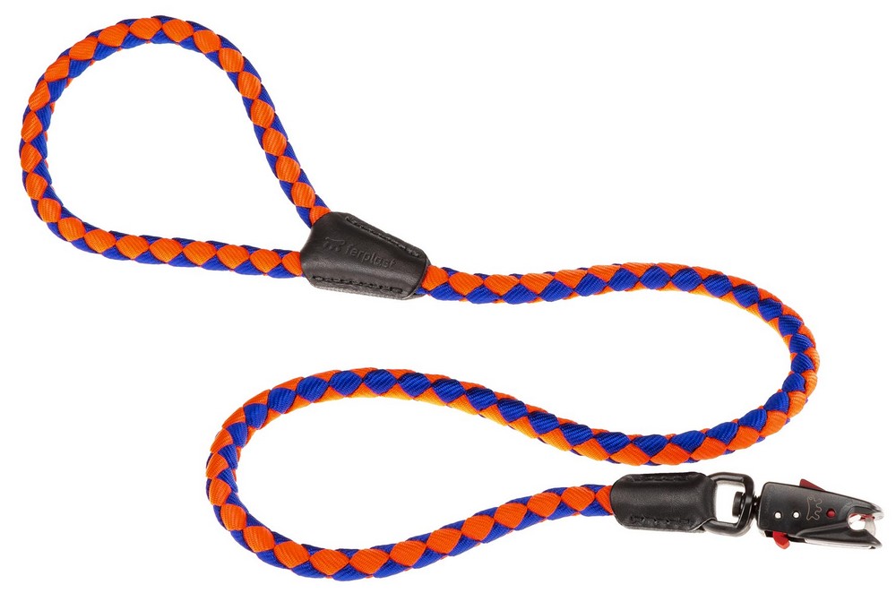 Ферпласт Поводок TWIST MATIC G для собак, с автоматическим карабином, длина 110 см, оранжевый/синий, в ассортименте, Ferplast