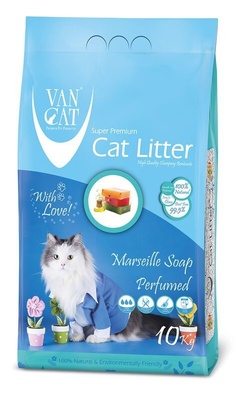 Ван Кэт Наполнитель комкующийся, без пыли с ароматом Марсельского мыла, в ассортименте, Van Cat