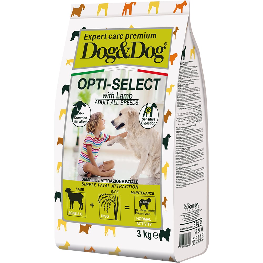 Дог Дог Эксперт Корм Premium Adult Opti-Select для собак, Ягненок, в ассортименте, Dog&Dog Expert