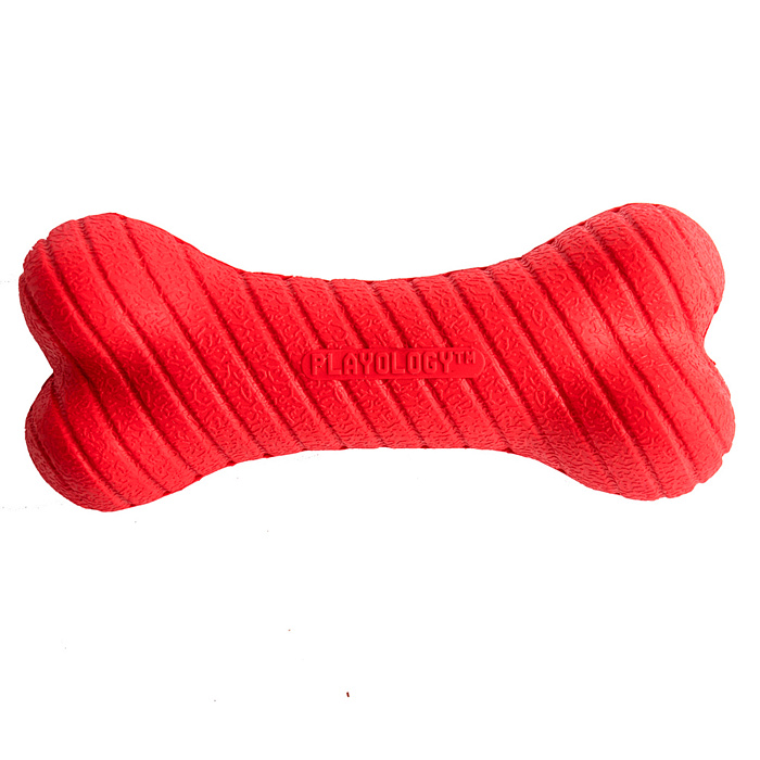 Плейолоджи Игрушка косточка жевательная двухслойная красная DUAL LAYER BONE для собак, аромат говядины, в ассортименте, Playology