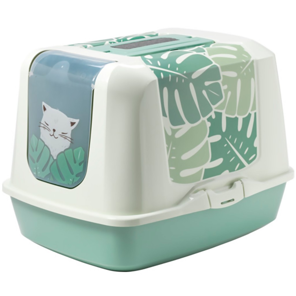 Модерна Туалет-бокс Trendy Cat Jumbo Eden для кошек, 57*44*43 см, светло-зеленый, Moderna