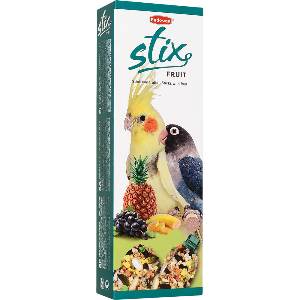 Падован Лакомство Stix Fruit фруктовые палочки для средних попугаев, 2 шт, 100г, Padovan