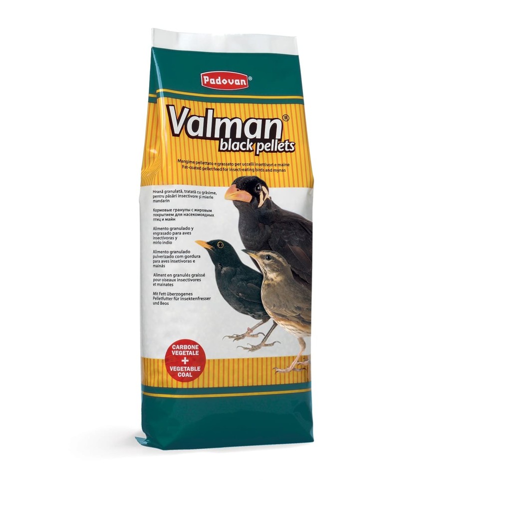 Падован Дополнительный корм для насекомоядных птиц Valman black pellets, 1 кг, Padovan