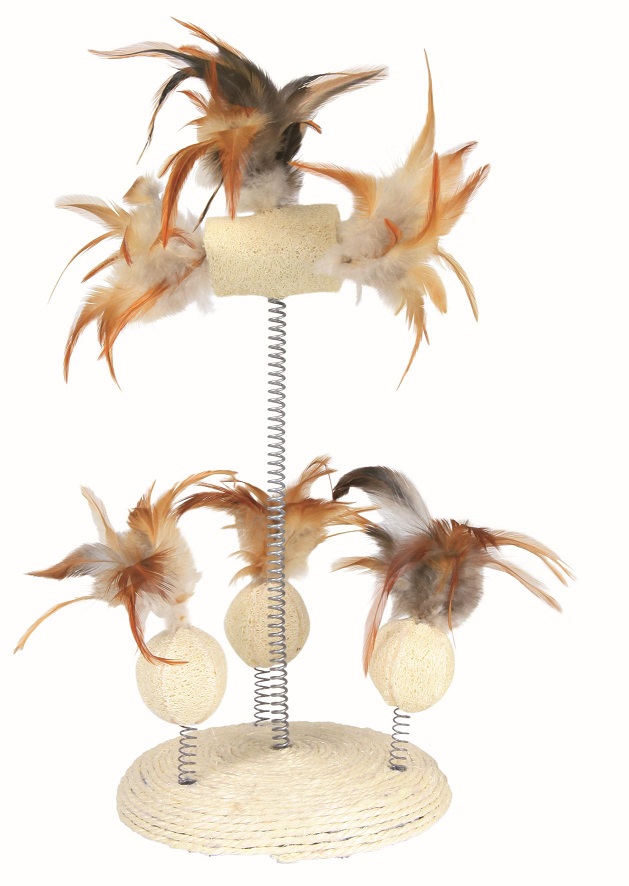 Трикси Игрушка на подставке с шариками и перьями, 30 см, Trixie
