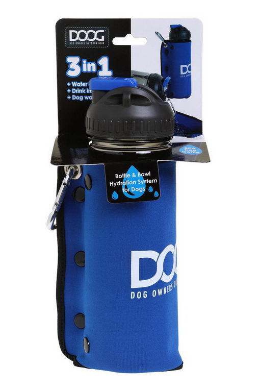 Дуг Походная поилка-бутылка+миска (дорожный комплект), синий, Doog