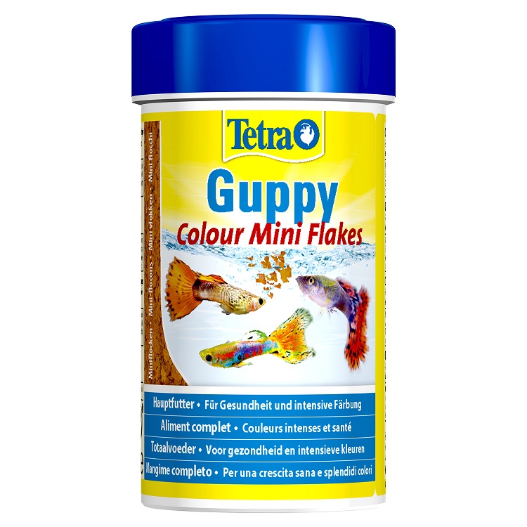 Тетра Корм Tetra Guppy Colour для улучшения окраса всех видов гуппи, хлопья, 2 весовки, Tetra