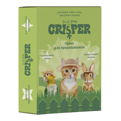 Мистер Криспер Травка для кошек, грызунов, птиц (лоток), 120 г, MR.Crisper