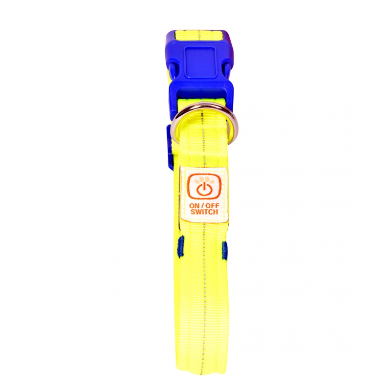 Дуво+ Светящийся ошейник с USB зарядкой желто-синий, в ассортименте, ширина 2,5 см, Duvo+