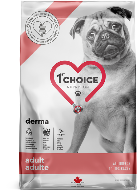 Фест Чойс Корм беззерновой GF Derma для собак всех пород с гиперчувствительной кожей Лосось, в ассортименте, 1st Choice