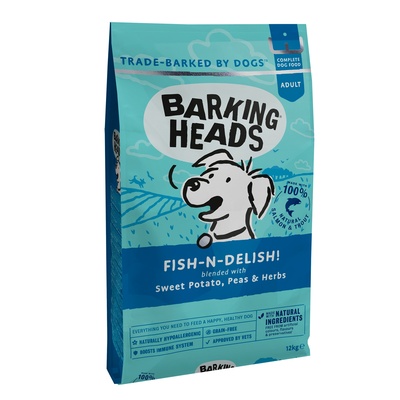 Баркинг Хедс Корм беззерновой для собак всех пород Рыбка-вкусняшка, FISH N DELISH, Лосось/Форель/Батат, в ассортименте, Barking Heads