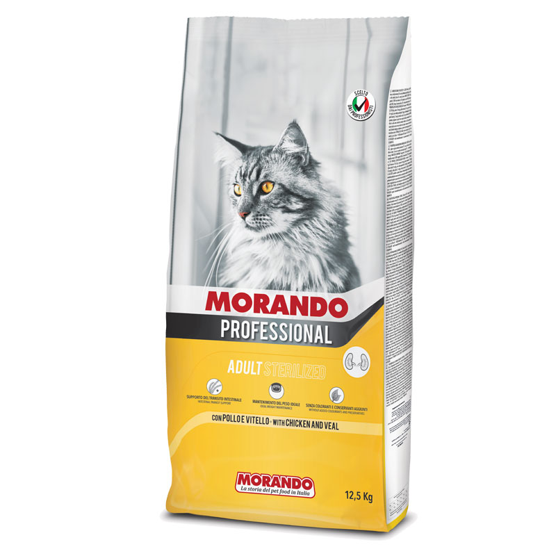 Морандо Корм Professional Gatto для стерилизованных кошек, Курица/Телятина, в ассортименте, Morando