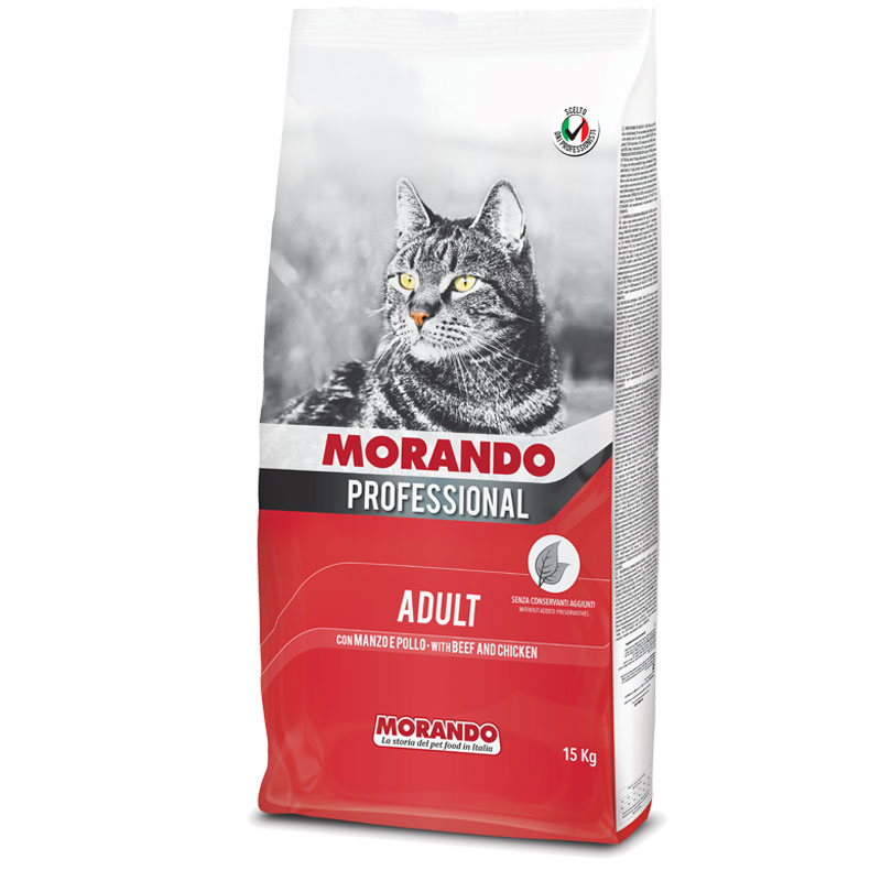 Морандо Корм Professional Gatto для взрослых кошек, Говядина/Курица, в ассортименте, Morando