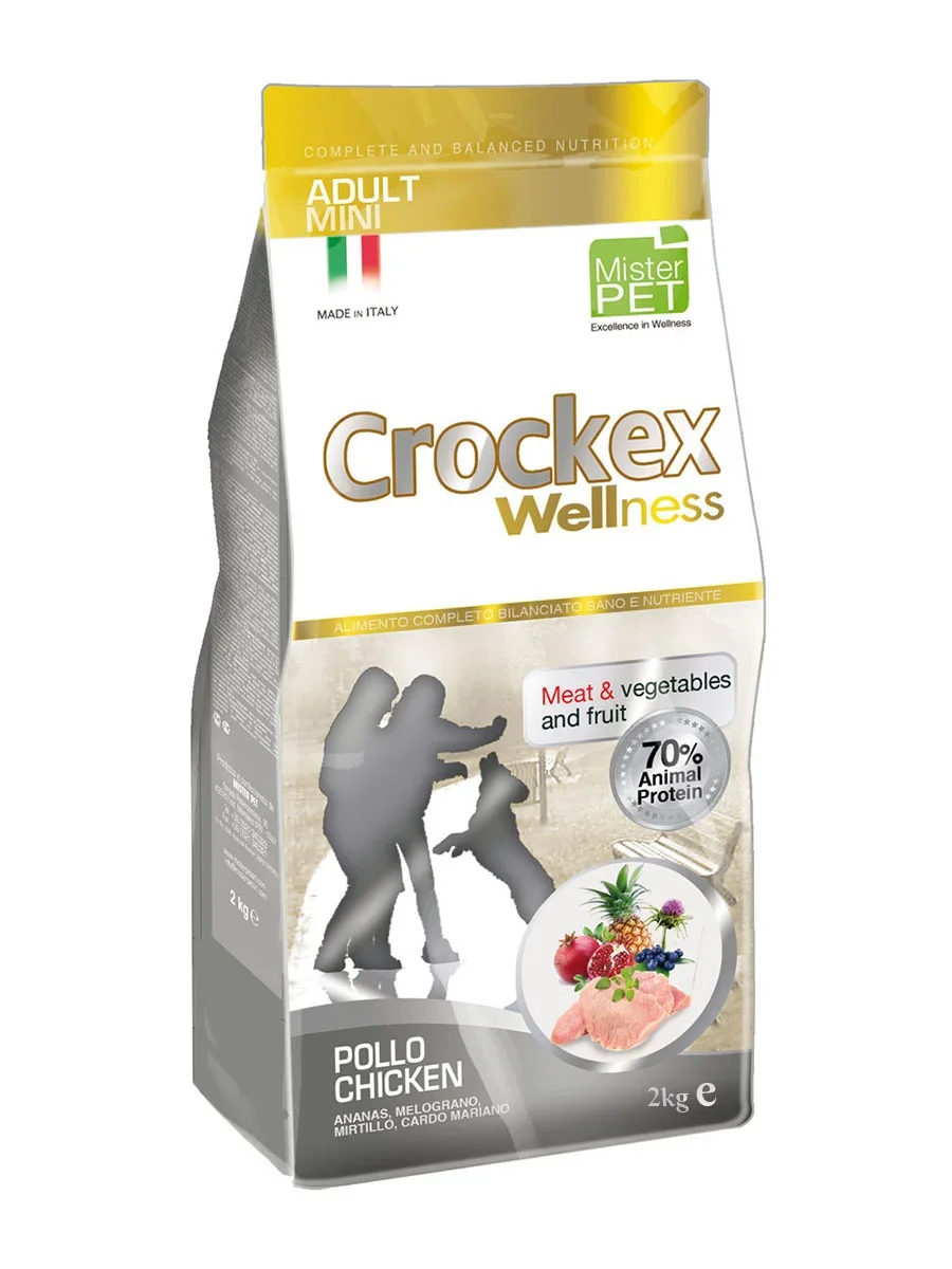 Крокекс Корм Pollo Chicken для собак мелких пород, Курица/Рис, в ассортименте, Crockex Wellness