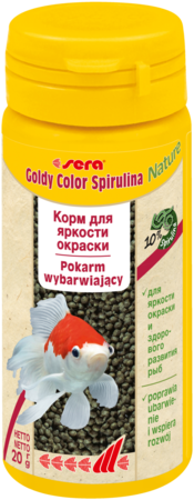 Сера Корм Goldy Color Spirulina Nature для яркого окраса золотых рыб, гранулы, в ассортименте, Sera