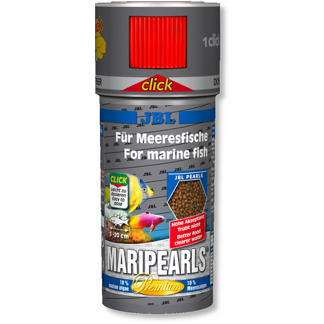 JBL Основной корм премиум-класса MariPearls CLICK для морских аквариумных рыб, гранулы, 250 мл/140 г