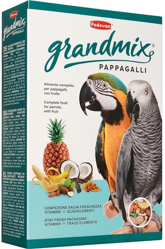 Падован Корм Grandmix pappagalli комплексный основной для крупных попугаев, в ассортименте, Padovan 