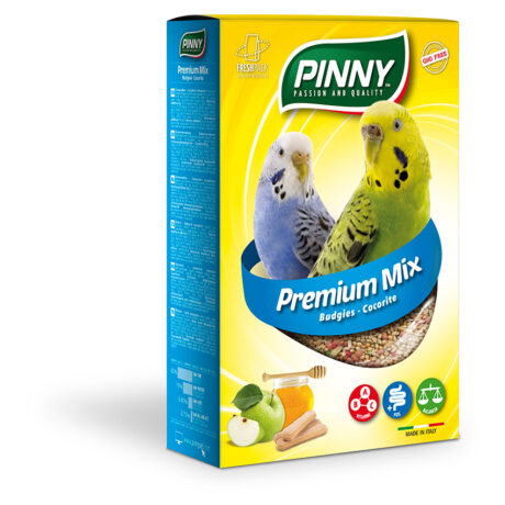 Пинни Корм Premium Mix Budgies полнорационный для волнистых попугаев, Фрукты/Бисквит/Витамин, 800 г, Pinny