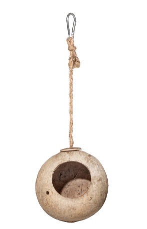 Триол Домик для птиц из кокоса "Баунти" серия NATURAL, диаметр 10,5-12 см, длина 30 см, Triol