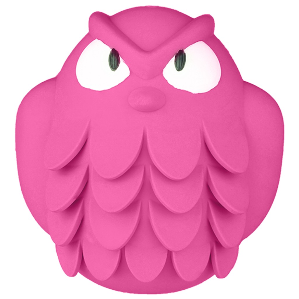 Мистер Кранч Игрушка для лакомств Сова, аромат бекона, 13 см, розовый, каучук, Mr.Kranch