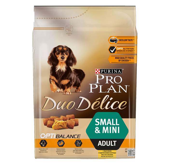 Корм Про План Duo Delice Adult Small для собак мелких и карликовых пород Курица/Рис, в ассортименте, Pro Plan