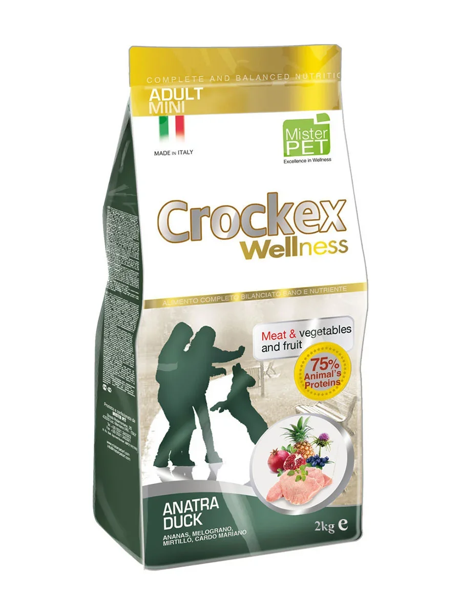 Крокекс Корм Anatra Duck для собак мелких пород, Утка/Рис, в ассортименте, Crockex Wellness